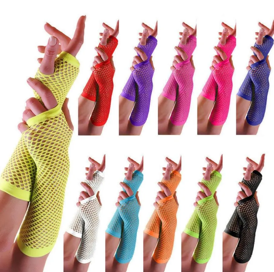 80s Fishnet Gloves Neon Womens Rainbow Mesh... From Jessie06, $0.94 |  DHgate.Com