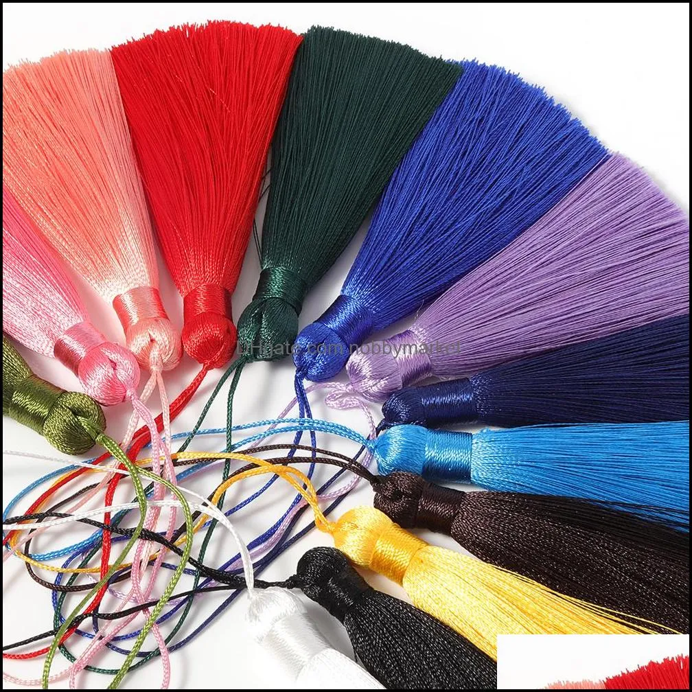 10pcs 8cm Tassel Earrings Polyester Silk Brush Pendant Earring Charm Satin Tassel DIY Jewelry Making Findings Handmade Craft