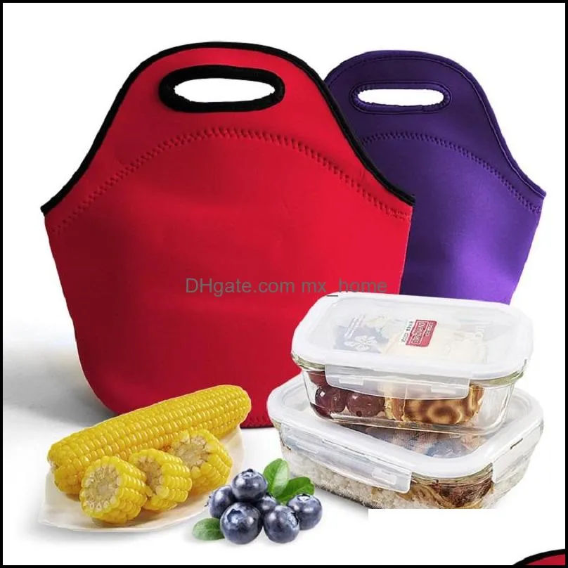 Lightweight Children`s Insulation bag portable outdoor neoprene student picnic handbag handheld waterproof lunch bags