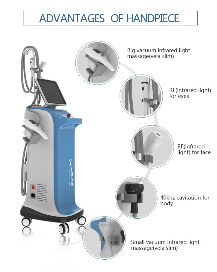 5 Handle Cavitation Vacuum System Roller For Anti Cellulite Body