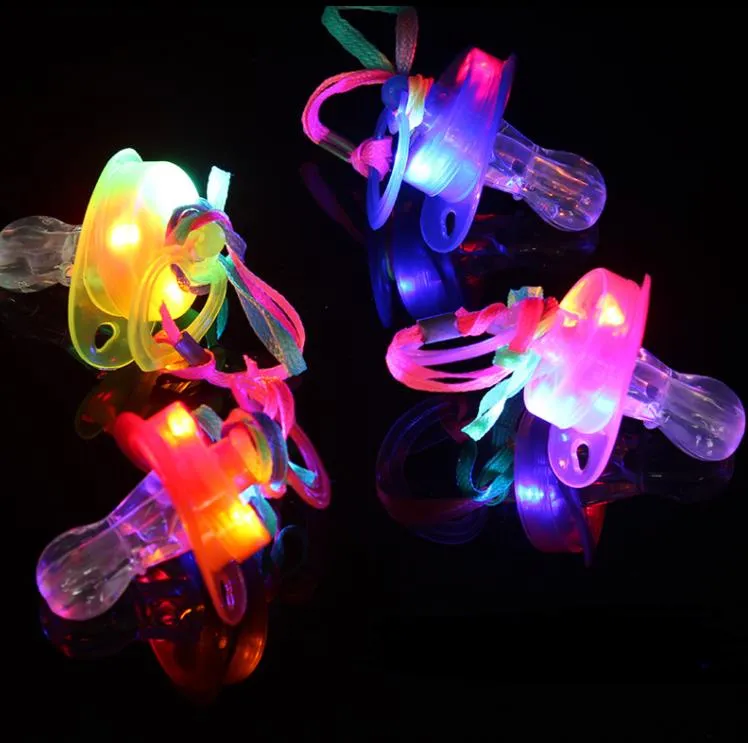 Emergency Pacifier Flashing Party Light LED Glow Sticks Set Novelty Light Up Whistles ...