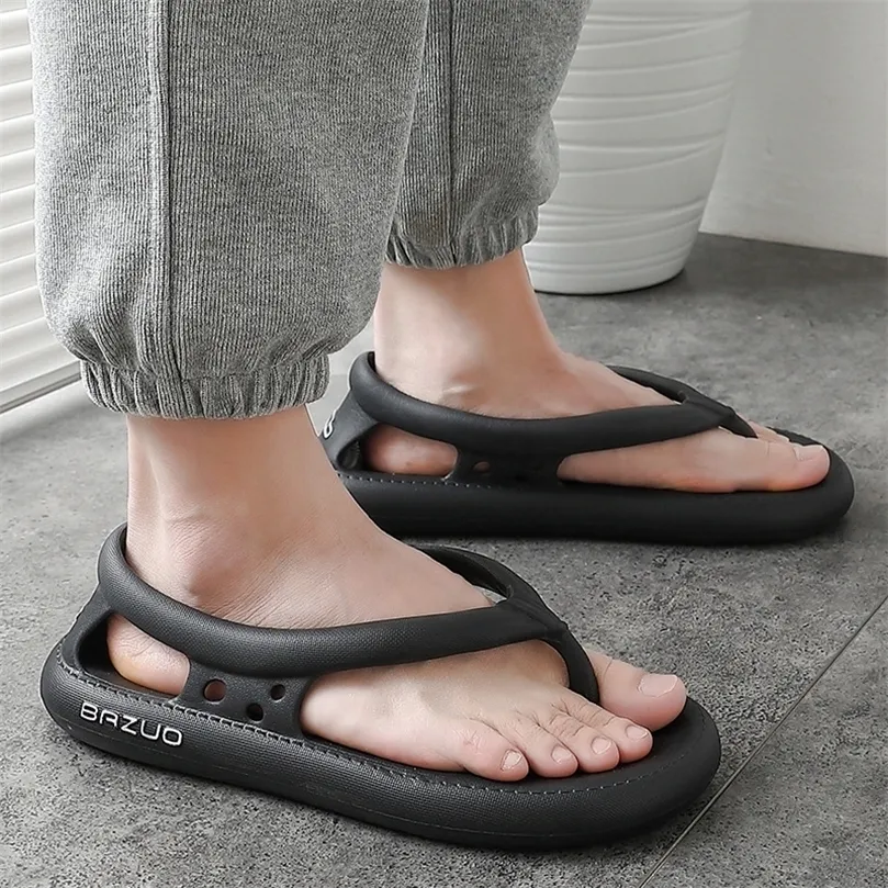 Zomer Outdoor Mannen Slippers Mode Sandaal Koppels Zachte Dikke Bodem Antislip Zool Strand Toevallige Thuis Slipper 220614