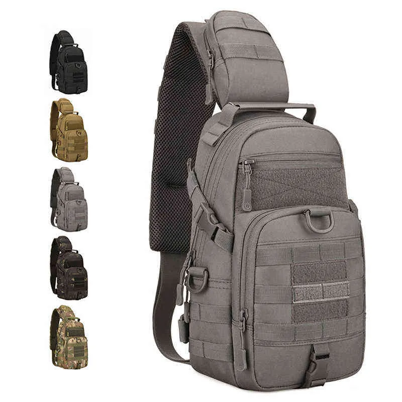 Beschermer plus tactische sling borst pack molle militaire nylon schoudertas mannen crossbody tas militaire buitenwandeling fietstas T220801