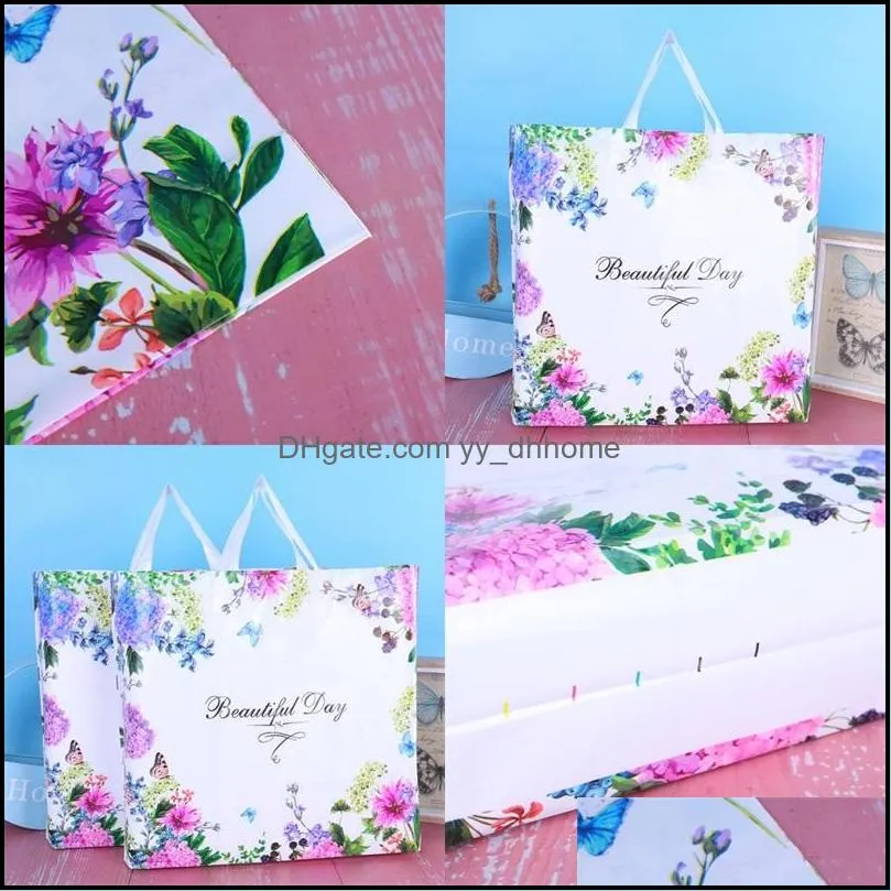 Women Fashion Packaging Bag Shopping Plastic Clothing Ornaments Packing Bags Colour Flower Butterfly Handbag Beautiful Day New Arr 0 69hh