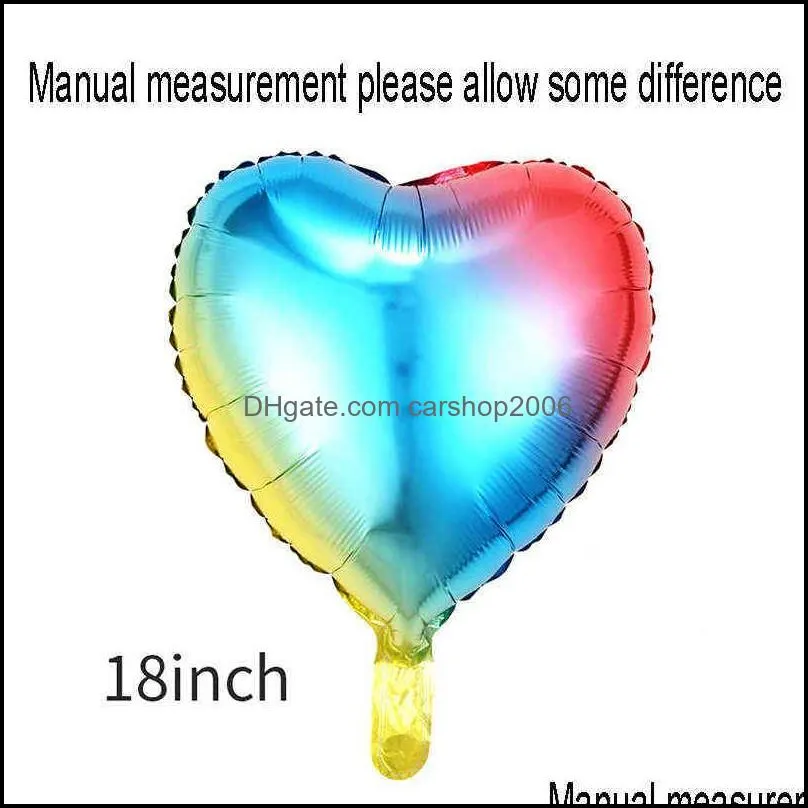 18-inch love shape balloon aluminum film balloons party birthday festival decoration scene layouts solid color wedding room layout