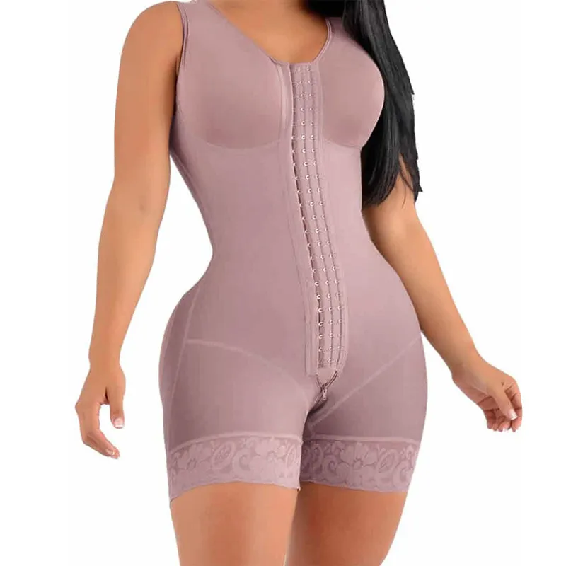 Modelador de corpo inteiro para mulheres Faja Colombianas modelador de  cintura roupas de compressão emagrecimento quente (bege, 5GG) :  : Moda