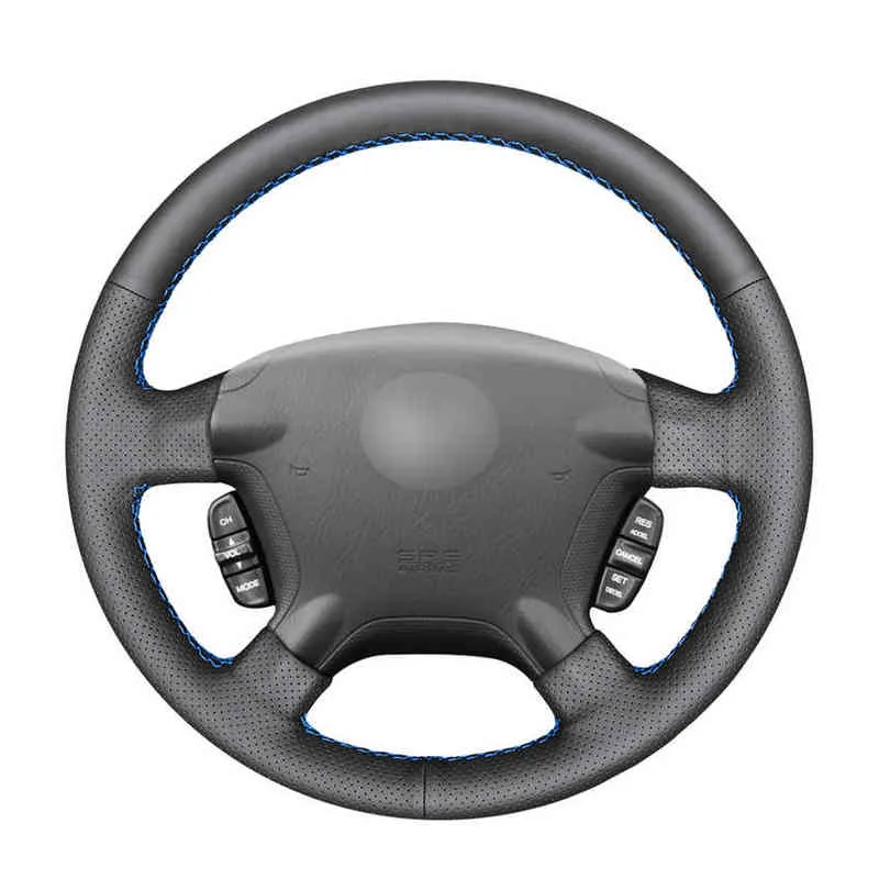Black Pu Synthetic Leather Car Steering Wheel Cover For Honda CRV Crv 2002 2003 2004 2005 2006 J220808