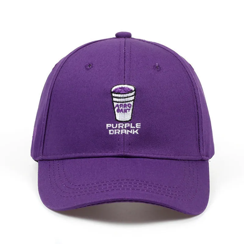 Marque Adulte Adult Adjustball Cap de baseball Hommes et femmes Fashion Hip-Hop Lettre violette Breed Broidery Black Hat 220513