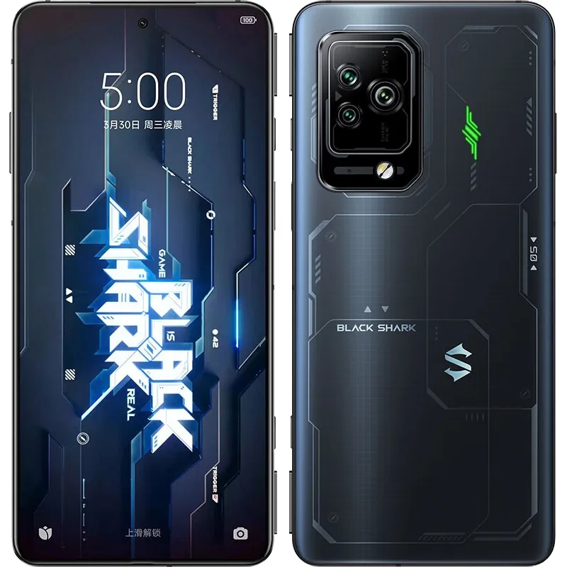 Originele zwarte Shark 5 Pro 5G Mobiele telefoon Gaming 8GB 12 GB RAM 256 GB ROM Snapdragon 8 Gen 1 Android 6.67 "144Hz OLED VOLLEDIG SCHERM 108.0MP NFC Fingerprint ID Smart mobiele telefoon