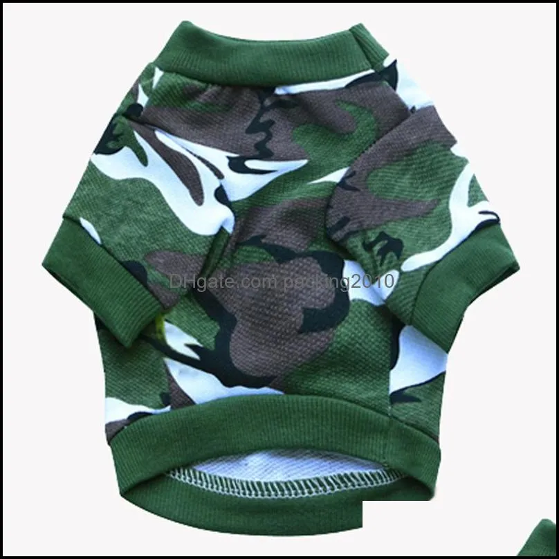 Free Shipping Small Dog Apparel Shirt Pet Cothes Camouflage Style Cotton Shirt Pet Supplies Pet Christmas Gifts Chihuahua Clothes DHL
