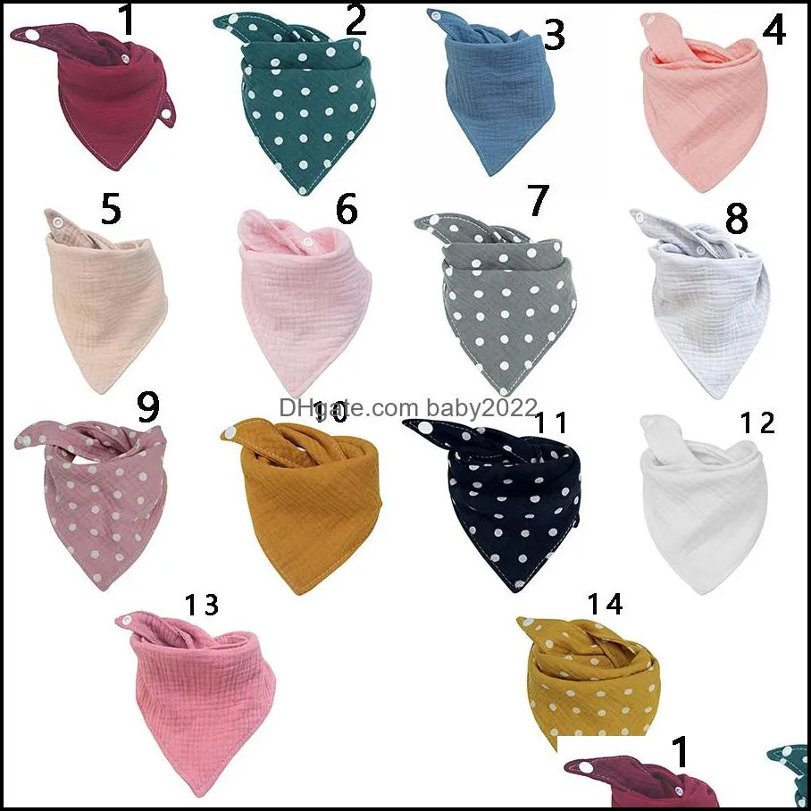 baby burp cloths 14 colors infant saliva cloth cotton ins triangle bibs kids newborn bandana z1826