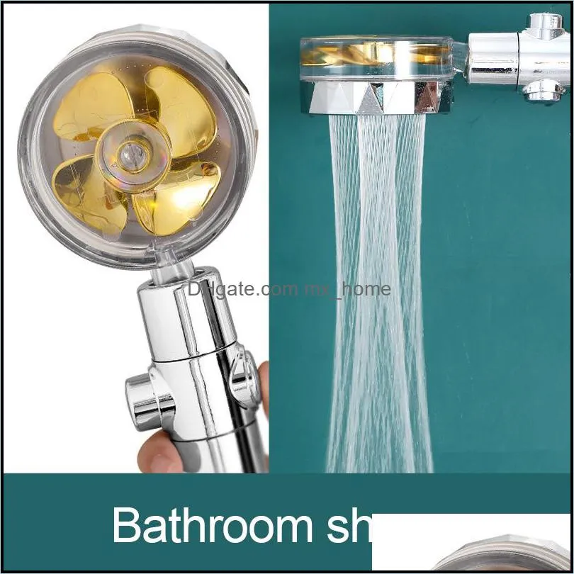 Pressurized Bathroom Shower Multicolor High Pressure Propeller Fan Showers Nozzle Hotel Household Goods WH0044