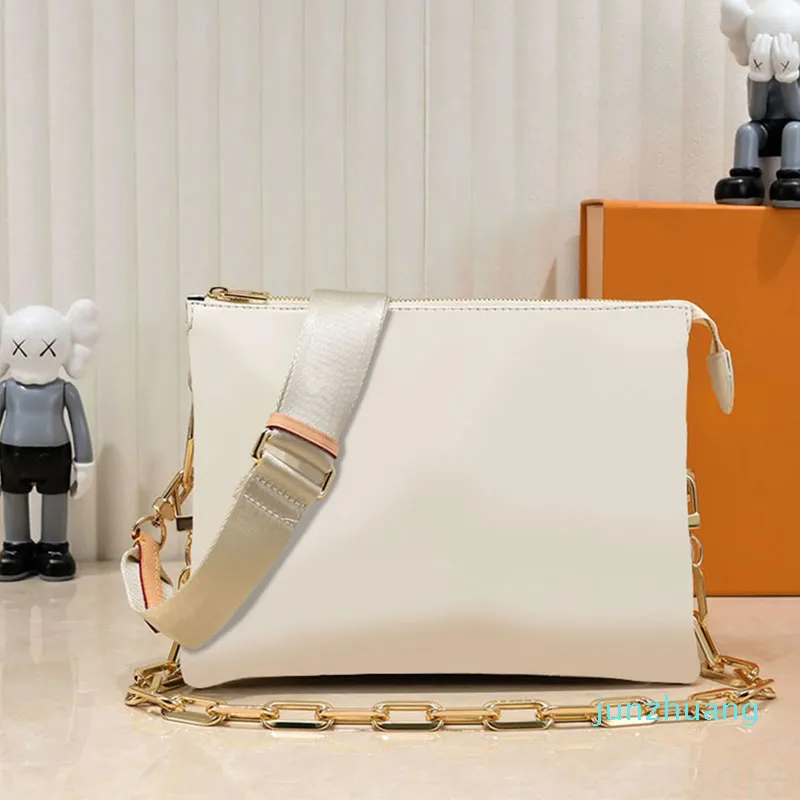 DesignerFashion Bags Toping Caffice Sudbacing тиснение кожаная цепь кросс -кубики мешки с плечами багет сумки маленькая застежка -молния.