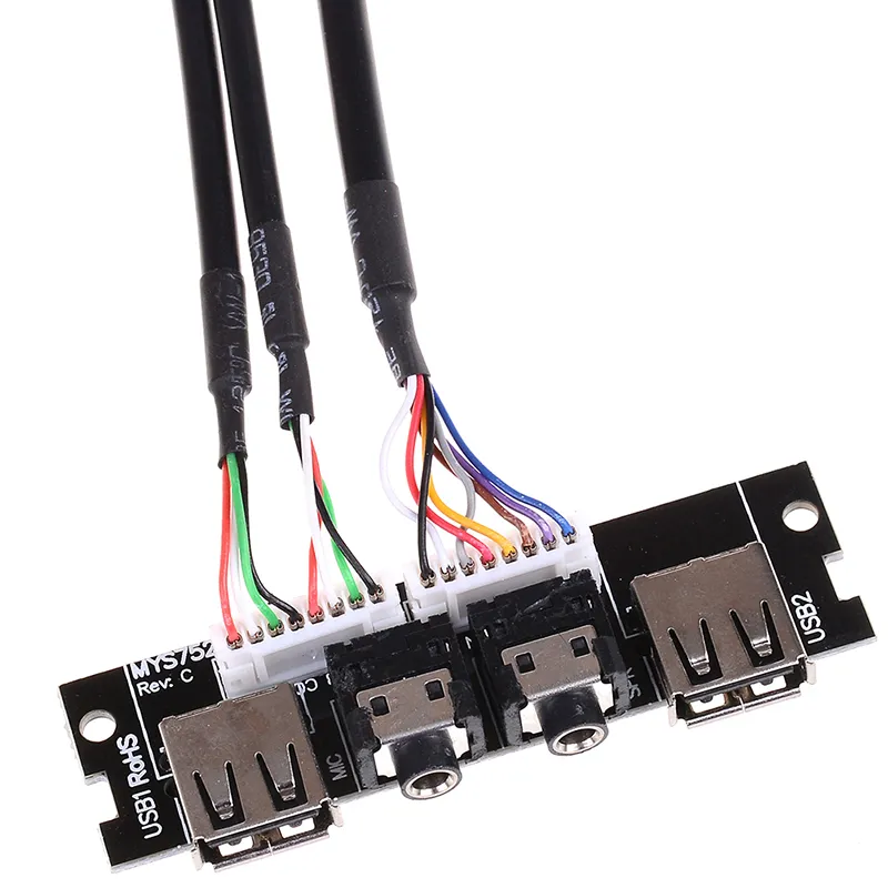 1 st ljudkabel PC -datorfodral PCB Front Panel USB 2.0 Port Mic Motherboard Connection