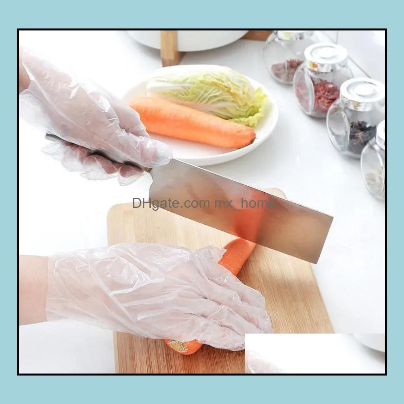 PE Disposable Glove Oil Proof Waterproof Transparent Gloves Multi Function Easy To Use Mittens For Home Clean