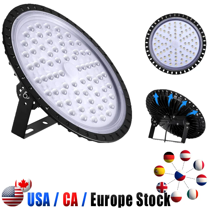 LED Garage Light 100W UFO High Bay Shop Lights 300W 6500K Ceiling