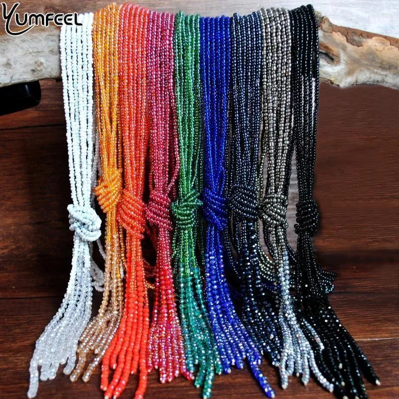 Pendant Necklaces Yumfeel Brand Crystal Tassel Necklace Handmade 10 Colors Glass Seed Beads Long Chain Jewelry Fashion 3pcs/SetPendant Elle2