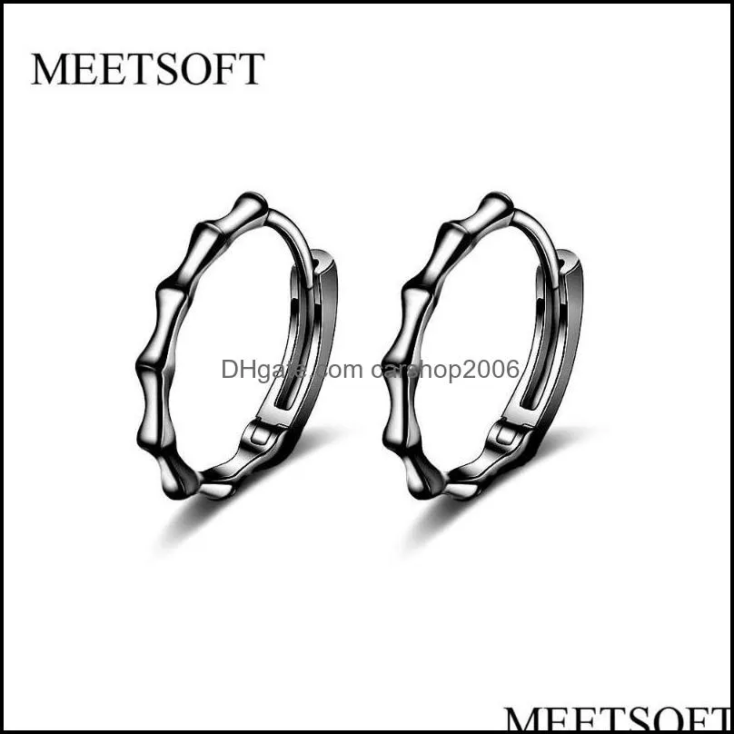 Hoop Hie boucles d'oreilles bijoux Sterling Sier prévenir les allergies pour les femmes à la mode petit bambou-cercle cadeau livraison directe 2021 Lzyie