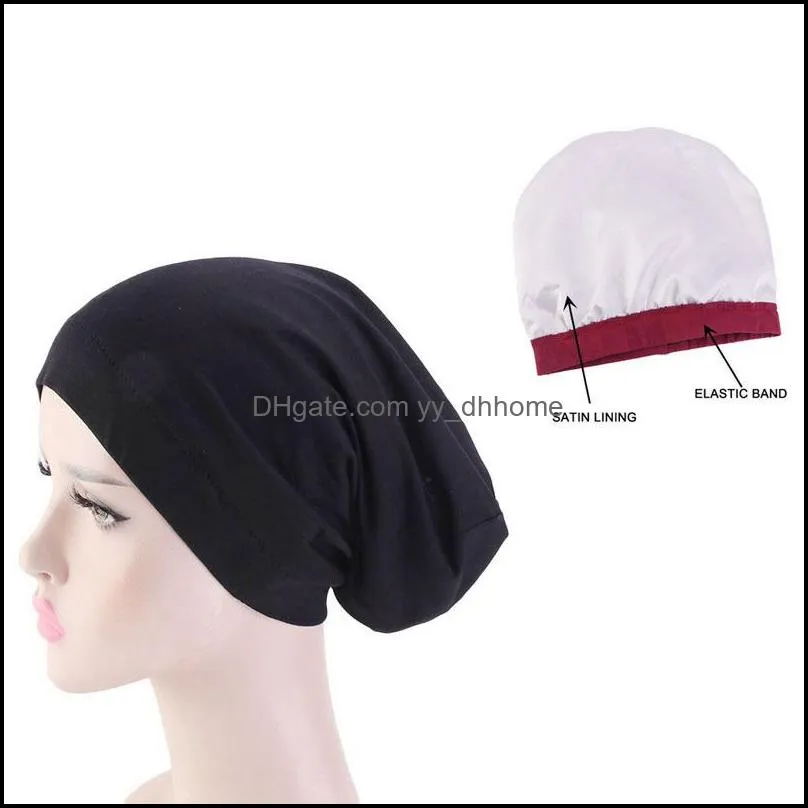 Muslim Women Indian Hat Bonnet Islamic Beanies Plain Hair Loss Hat Bandanas Head Wrap Turban Middle East Chemo Cancer Cap New