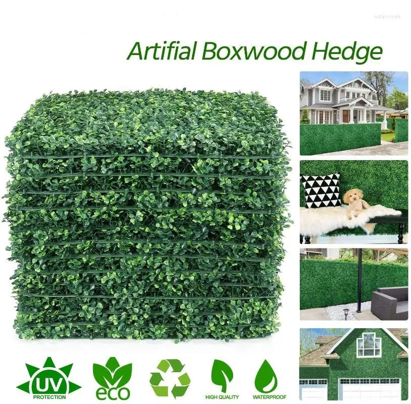 Decorative Flowers & Wreaths 10/15/20pcs Hedge Panels Artificial Plants Privacy Fence Screen Faux Greenery Wall Backdrop Suitable For