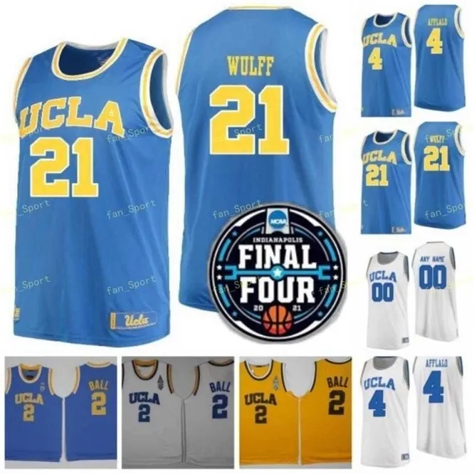 XFLSP NCAA Баскетбол финал четырех UCLA Bruins College 3 Johnny Jersey Jersey 5 Chris Smith 4 Jaime Jaquez Jules Bernard Tyger Campbell Cody Riley