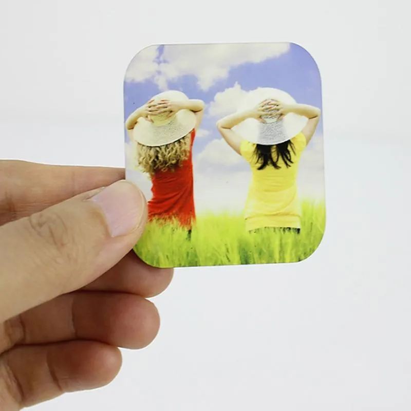 Creative Fridge Magnets transfer density board refrigerator square wooden blank magnetic sticker home decoration products DIY gift HH0092SY