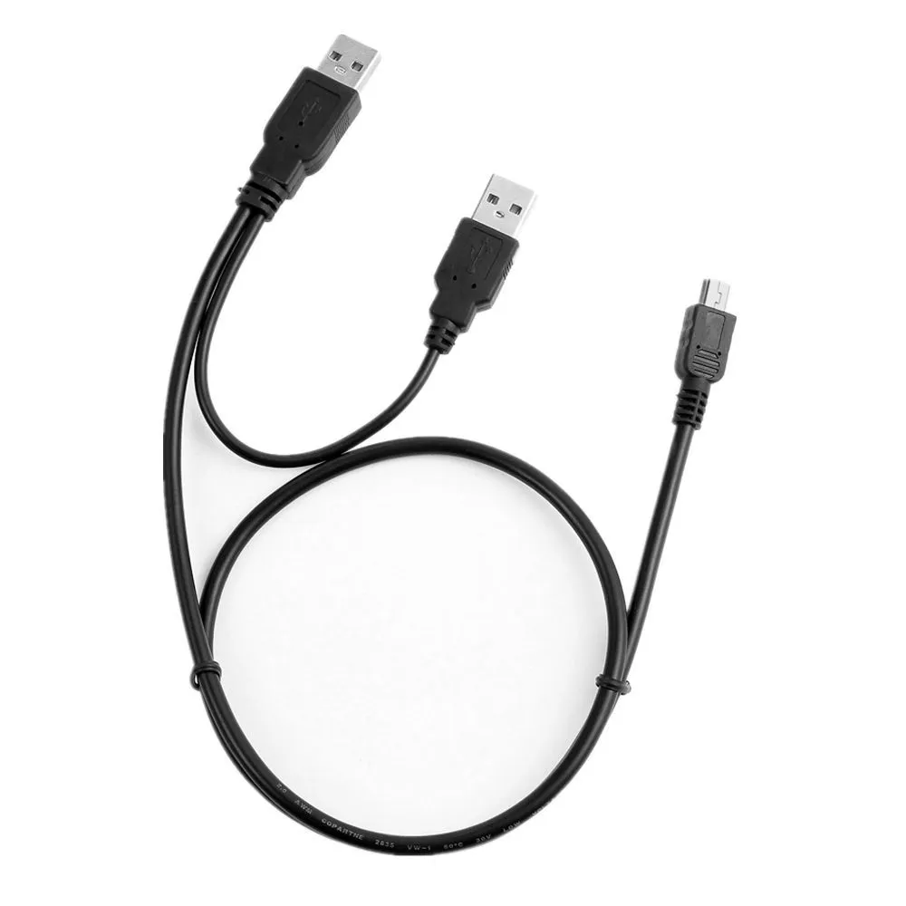 USB-zu-USB-Stecker und Mini-5-Pin-Ladegerät + Daten-SYNC-Y-Kabel für tragbare 2,5-Zoll-Festplatten von Iomega