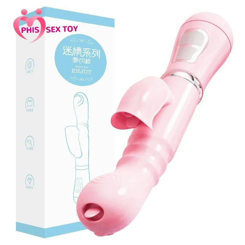 Секс-игрушечный массажер игрушек массажер Новый G-точка вибратора женский дилдо игрушки, облизывая USB-зарядка мастурбатор влагалищный клитор 12 скоростей