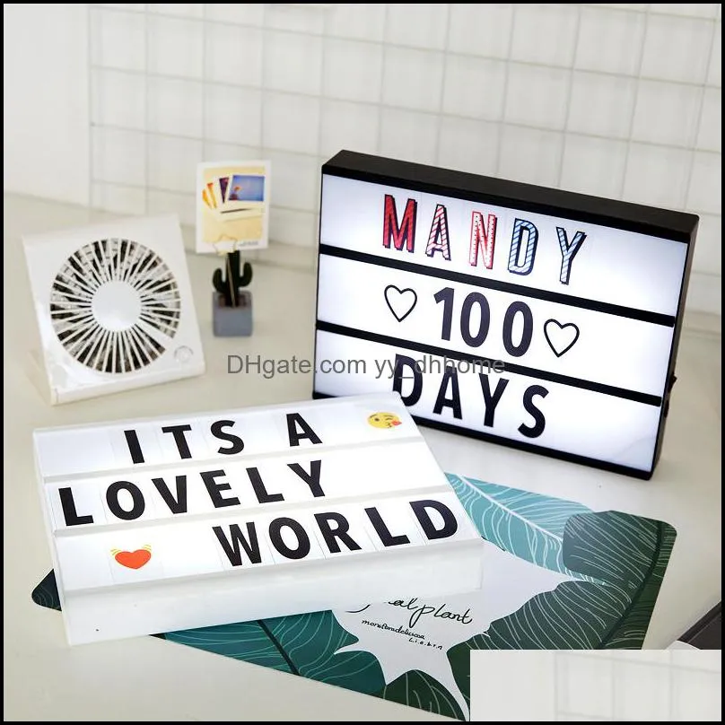 diy letters light box mini light box a4 size led lightbox diy cinema light box for wedding room party home decor creative gift dbc