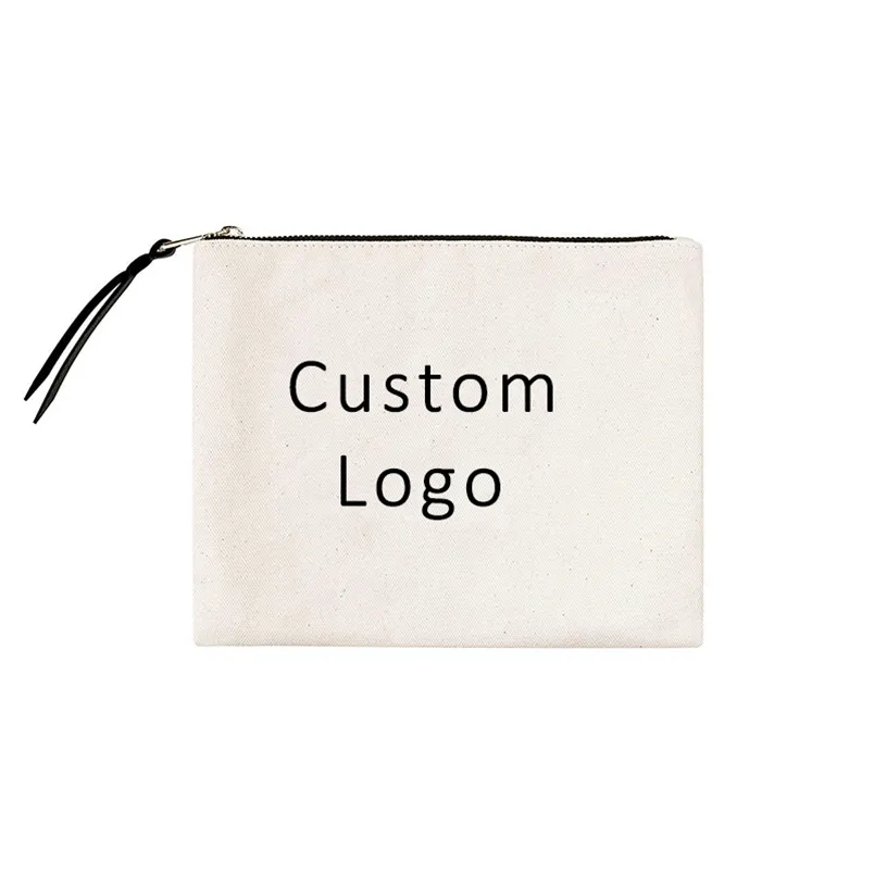 Small Eco Friendly Custom Blank Zipper Pouch Make Up Bags Plain White Cotton Canvas Makeup Cosmetic Bag With 220704 From 155 89 DHgate