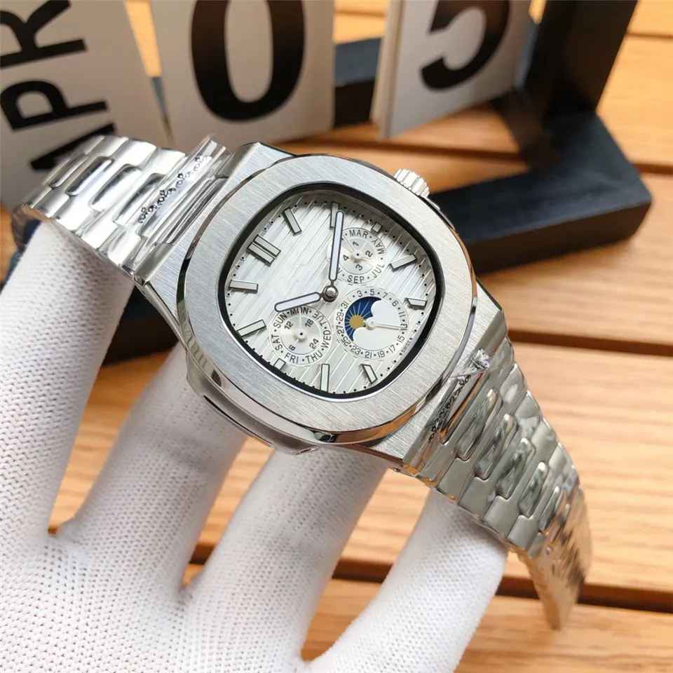 Patekphilippe Mode Neue Männer automatische Maschinen Uhr Edelstahlkristall Luxus Home Local Blue Watches HB15