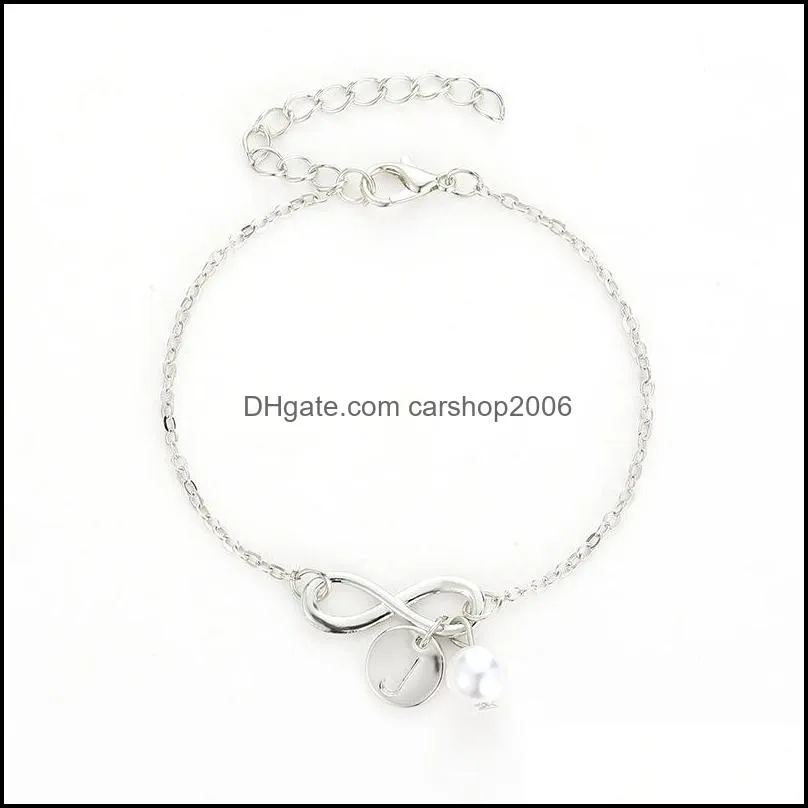 Charm Bracelets Letter 26 English Letters Trendy Jewelry For Friend Name Gift Beach Bracelet Carshop2006 Drop Delivery 202 Carshop2006 Dh5Yz