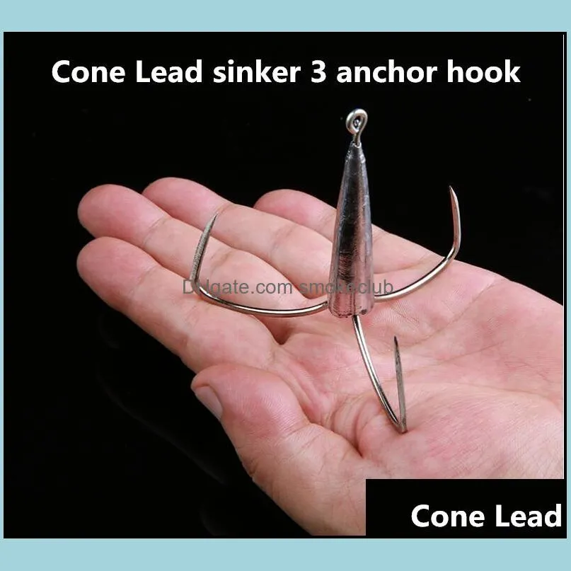 HOT 5PCS 48-100g treble hooks Lead sinker treble hooks Hand grinding hook tip High quality! YQHW