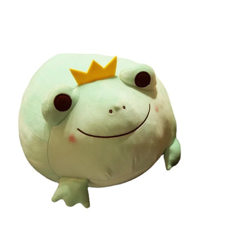 35cm 42cm cute the Crown Frog plush pillow stuffed down cotton kids toys kawaii smile frog dolls for children birthday gift LA341