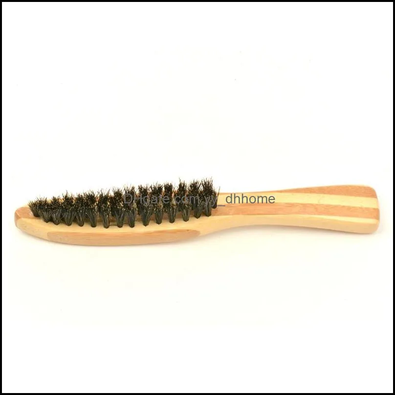 men`s beard brush stiff boar bristles beard grooming brush 16cm men wood color bamboo handle  beard growth care tool vt1384