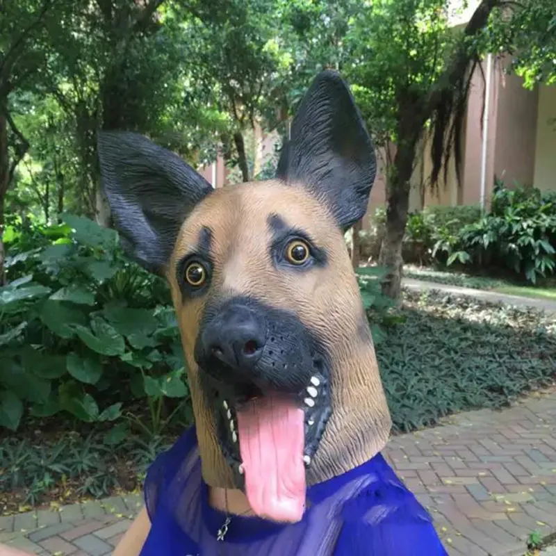 Latex Dog Mask - Realistic Animal Head Cosplay Mask For Halloween & Costume Parties