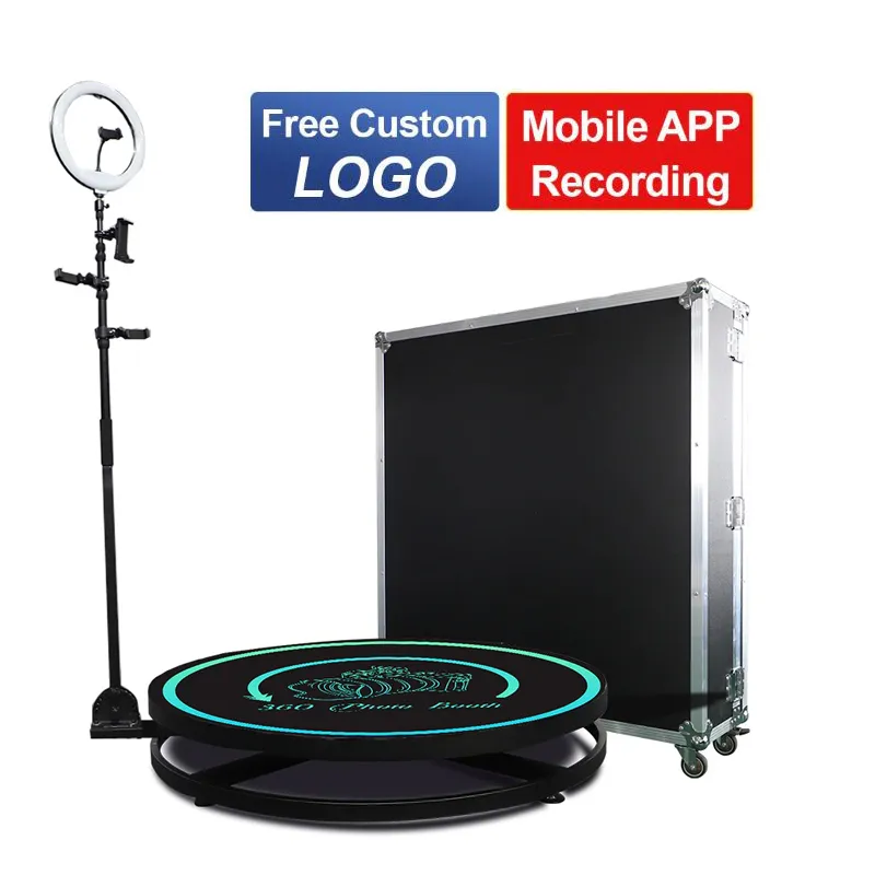 360 Photo Booth Stage Lighting Rotating Machine Photobooth 360 Camera Video Photo Booths for Events Parties