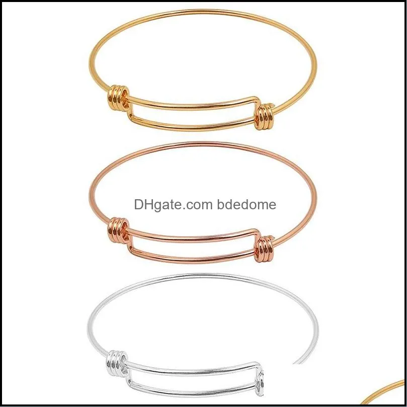 bangle diy charm jewelry finding expandable adjustable wire bangles bracelet stainless steel bracelets wholesale