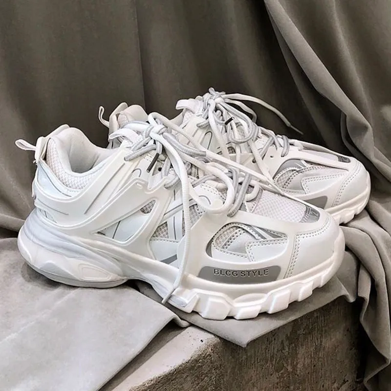 Designer white platform sneakers on sale