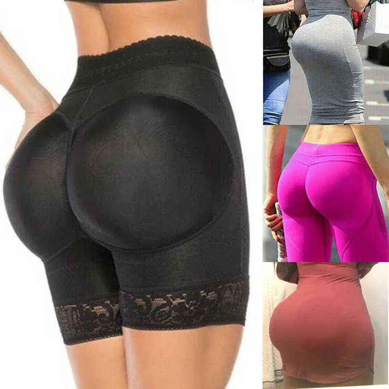 Butt Lifter Bh Push Up Booty Pad Enhancer BoyShorts Lace Up Ass Trainer Bragas acolchadas Ropa interior Mujer Hip Lift Body Shapers Y220411