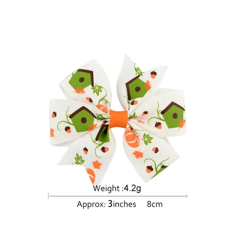 Hair Cows Clips Halloween Bow Grosgrain Ribbon Accessoires pour filles Baby Toddlers Kids5803702