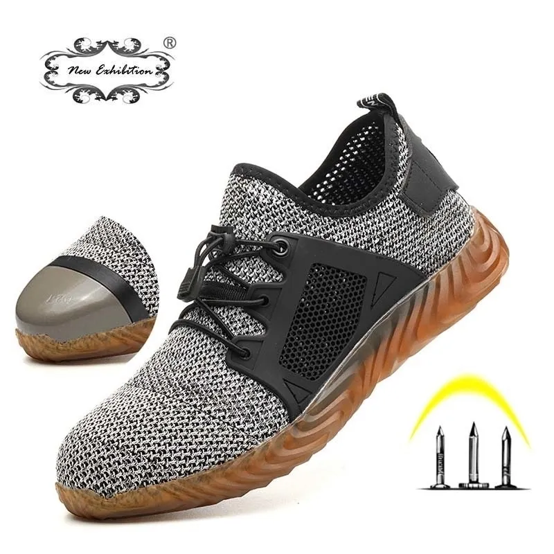 Sergi Nefes Alabilir Güvenlik Ayakkabıları Moda Erkekler Işık Spor Sneaker Yıkılamaz Çelik Toe Yumuşak Antipiercing Work Boot boyutu 3648 Y200915