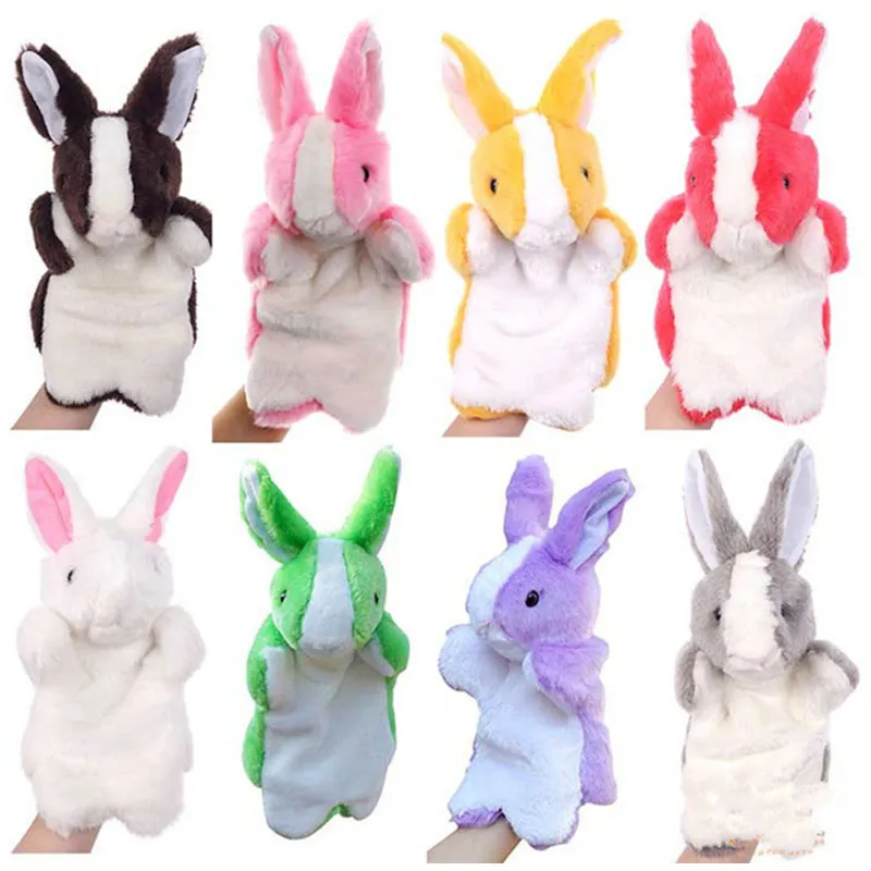 30 cm dessin animé Animal poupée marionnette à doigt enfants jouets en peluche mignon enfants gant doux lapin 12 marionnettes à main du zodiaque pour cadeau d'anniversaire flanelle 2022