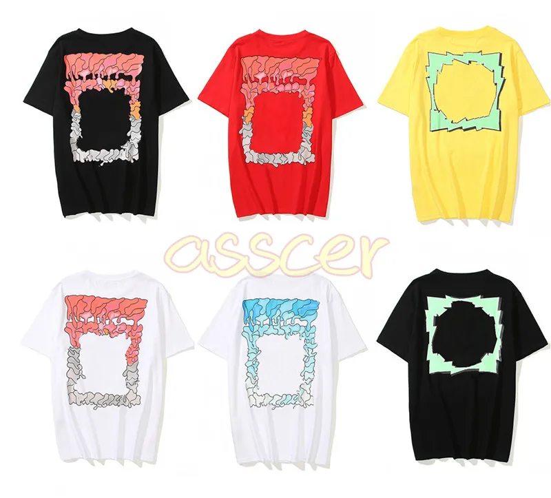 Hombres y moda moda camisetas de manga corta de alta calle, impresión de impresión, parejas de algodón Hip Hop Tops asiáticos S-2XL