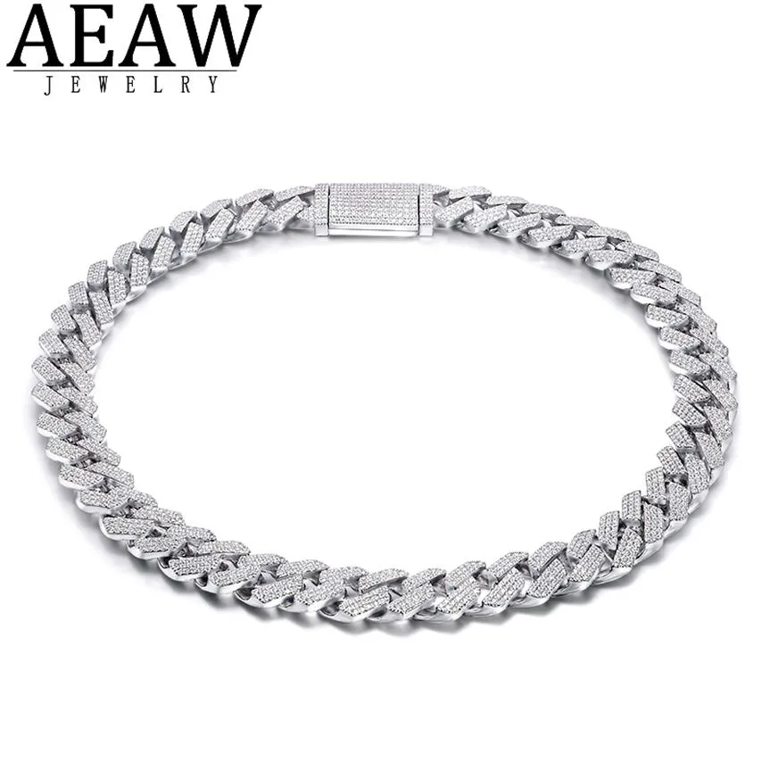 AEAW 18 Inch 925 Sterling Silver Gettion Iced Out Moissanite Diamond Hip Hop Cuban Caze Miami Netlace Jewelry for Mens X050257U