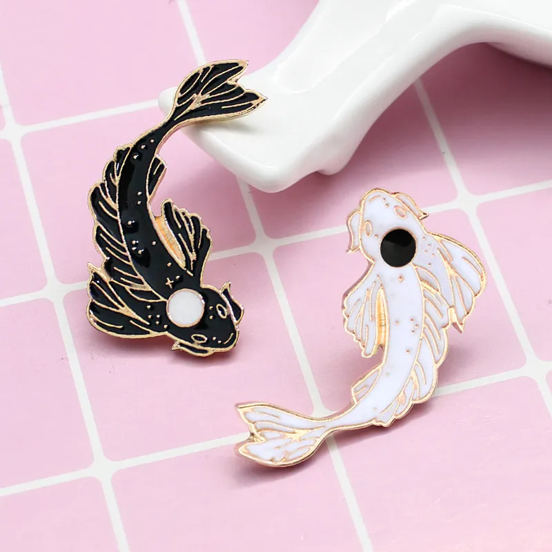 Cute Enamel Fish Brooches: Fashion Jewelry Pin for Women, Kids, & Bags ...
