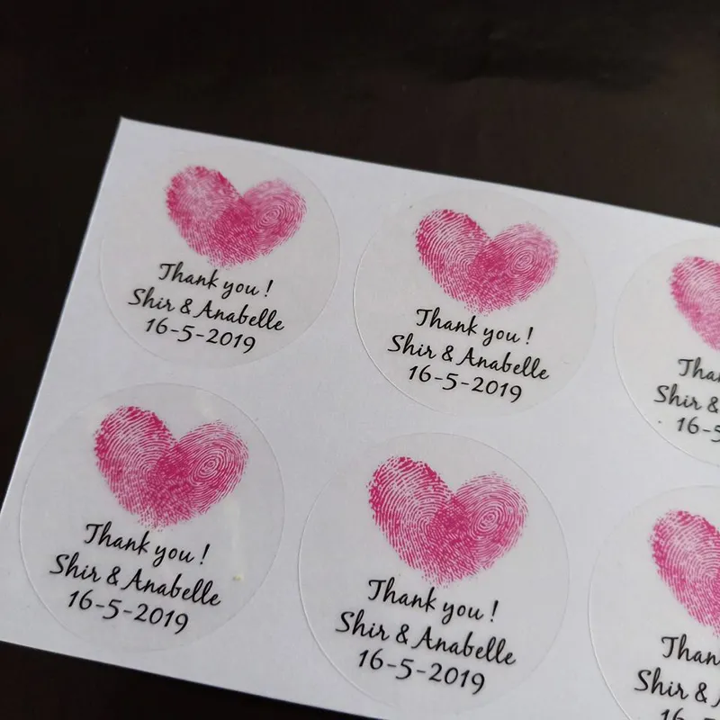 Autocollants Personnalisés Pour Mariage, événements - En Vinyle Brillant, Imperméable, 50 à 1000 Pièces