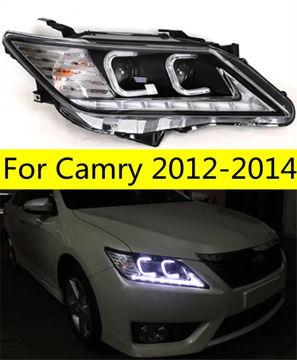 Faróis de carro para Toyota Camry V50 2012-2014 LED Farol DRL Hid Head Lamp Angel Eye Bi Xenon Acessórios