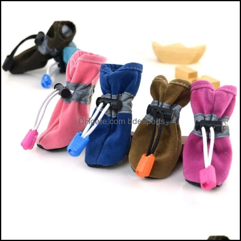 7 Color 4pcs/set pet shoes for dogs Waterproof Shoes Winter Warm Soft Thick Breathable Dogs Boot Shoes For Chihuahua Puppies