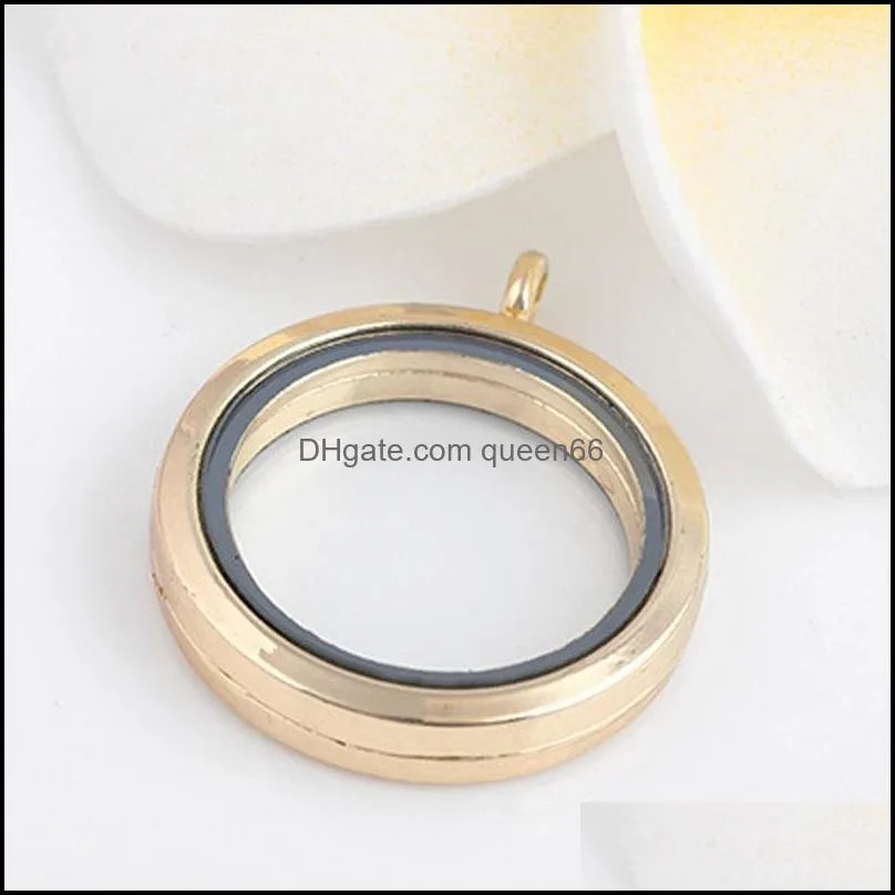 alloy round floating lockets pendant for women men photo living memory glass charm necklace fashion jewelry